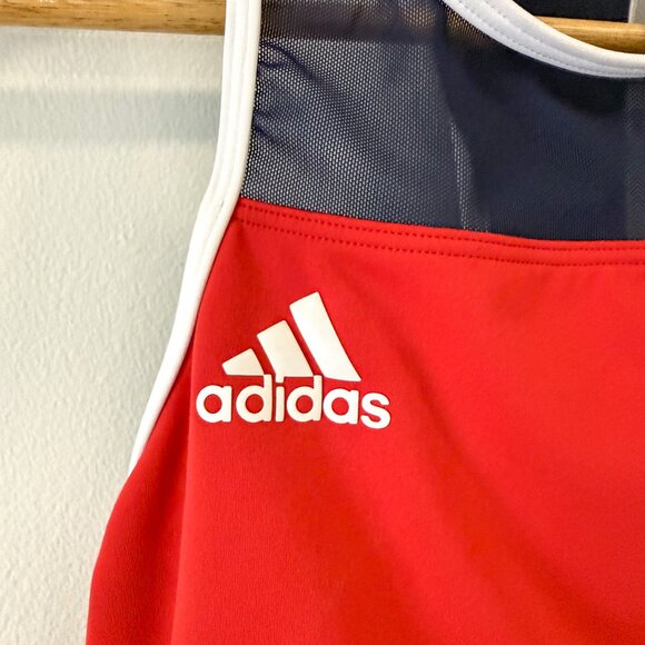 Adidas Don’t Rest Red Blue Beach Volleyball Swim Top Sports Bra - Size Medium - Picture 4 of 8